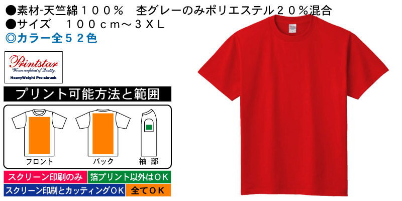 PrintstarヘビーウエイトTシャツ商品画像